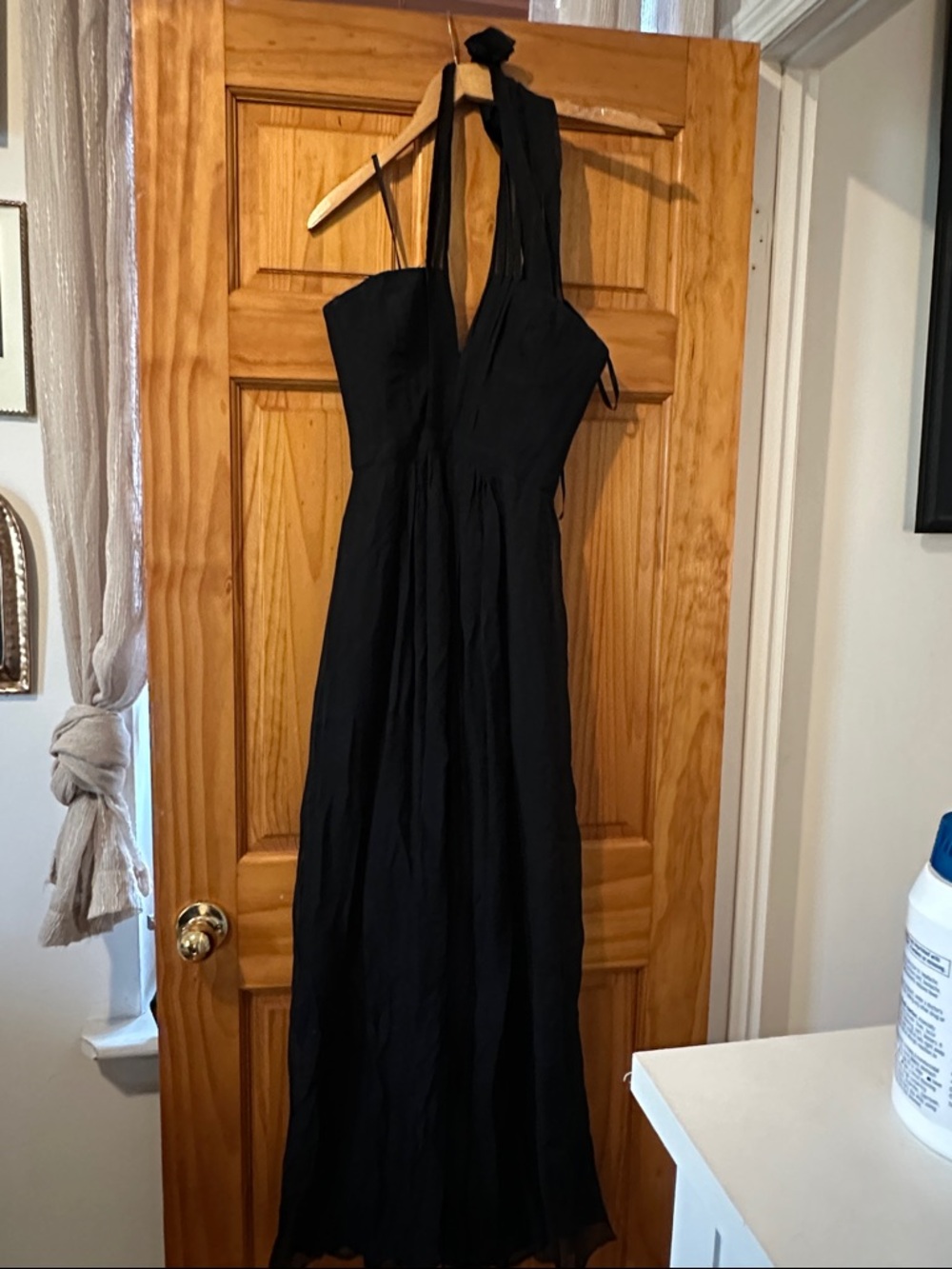 BCBG Maxazria starr silk halter gown